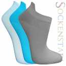 Sneaker Socken | türkis, weiß, grau